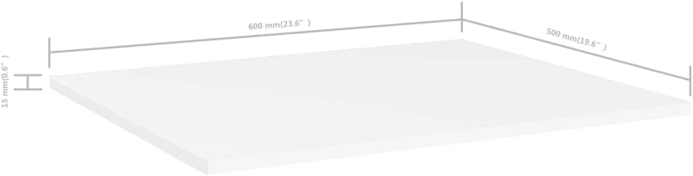 vidaXL Modern White Bookshelf Boards, 8 Pcs 23.6"X19.7"X0.6", Versatile Use, Quality Engineered Wood Material, Easy to Clean