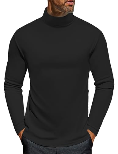 Ekouaer Men's Turtleneck Long Sleeve Turtle Neck Shirts Basic Lightweight Undershirt Thermal Pullover Sweater S-XXL