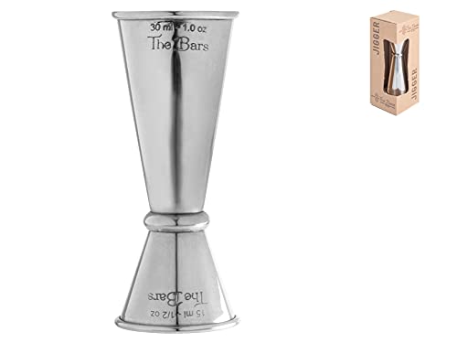 The Bars Misurino Jigger Per Cocktail, Acciaio Inox, 15/30 Ml, Made In Italy, Grigio