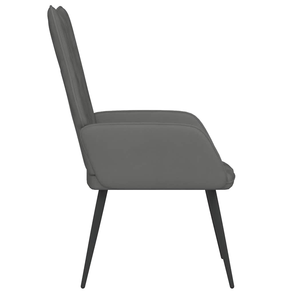 vidaXL Fotel, ciemnoszary, obity aksamitem