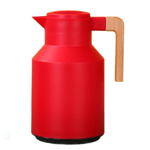 保温ポット 1L 魔法瓶ケトル 卓上ポット 北欧スタイル 魔法瓶 保温 保冷 保温卓上ポット 真空断熱構造 木製ハンドル付き 真空ポット 軽量 大容量 12時間保温 24時間保冷 ワンタッチ開閉 北欧 おしゃれ コーヒーポット お茶 紅茶 ポット 家庭用