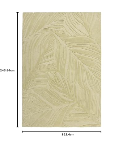 Image of Hand-Tufted Woolen Carpet for Living Room 5x8 feet Olive Color Anti-Skid Area Rug High Pile Thick Carpet & Rugs for Hall & Bedroom