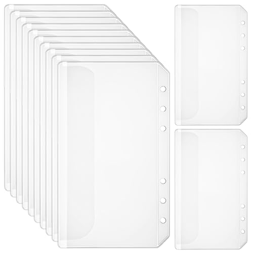 12PCS A5 Pocket Inserts, A5 Binder Pockets No Zipper 6-Hole Money Saving Binder Envelope Savings Challenge for Office Supplies