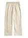OYOANGLE Men's Pleated High Waist Wide Leg Pants Loose Fit Casual Pants with Pocket Beige Small