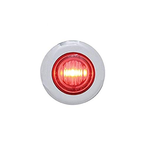 United Pacific 3 LED Dual Function Mini Clearance/Marker Light w/Bezel - Red LED/Red Lens,37968