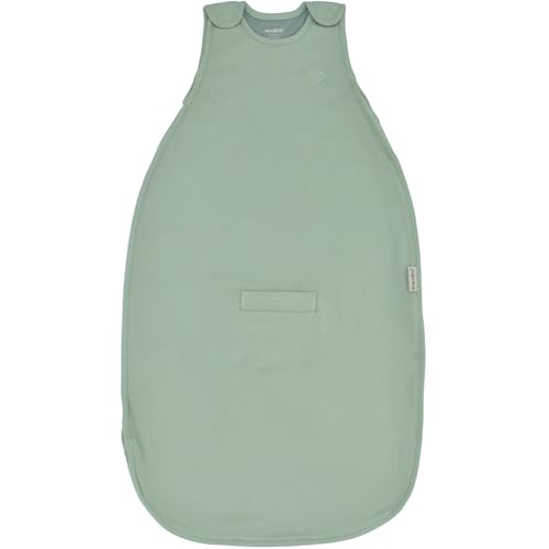 Image of Woolino 4 Season Ultimate Baby Sleep Sack - Merino Wool Baby Sleeping Bag, Organic Cotton Outer, Temperature Regulating Wearable Blanket, All Season, 2 Months-2 Years - Aloe