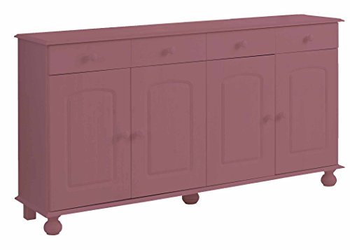 Image of APRODZ Solid Wood Sideboard Cabinet for Living Room | Wooden Storage Cabinet with 3 Drawers & 3 Doors | Kitchen Crockery Cabinet | Drawer Cabinet for Dining Room Bedroom | 161x35x79 cm,Pasadena Rose