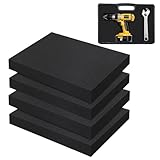 4 Stück Schaumstoff Zuschnitt, 400x300x25mm Rasterschaumstoff, Hochwertiger Schaumstoffeinlage für Transport, Werkzeugkoffer Kamerakoffer Schaumstoff für Verpackung Lagerung DIY (4, 25mm(H))