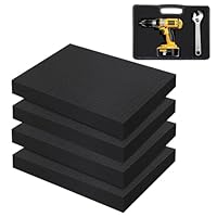4 Stück Schaumstoff Zuschnitt, 400x300x25mm Rasterschaumstoff, Hochwertiger Schaumstoffeinlage für Transport, Werkzeugkoffer Kamerakoffer Schaumstoff für Verpackung Lagerung DIY