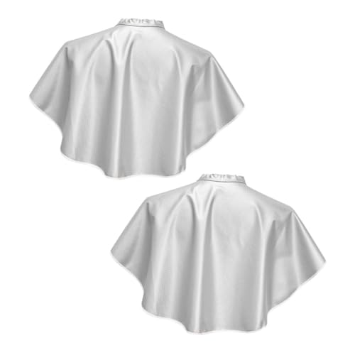 Capa impermeable para cabello Gatuida, 2 piezas, blanca, para salón, barbería, para tintura, corte y coloración