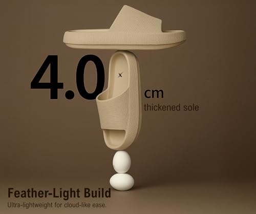 Image of Kraasa Cloudfoam Pillow Slippers for Men Non Slip Quick Drying Shower Slides Bathroom Sandals | Ultra Cushion | Thick Sole