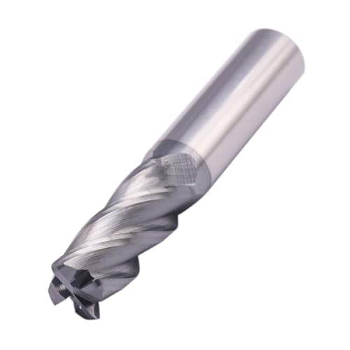 Image of 1 /2 inch 4 Flute Solid Carbide End Mill - .060 inch Corner Radius, AlTiN Coated | 35 Helix, 1 /2 inch Cutting Dia, 1 /2 inch Shank Dia, 1-1 /4 inch LOC, 3 inch OAL for Milling Alloy Steel, Cast Iron, Copper