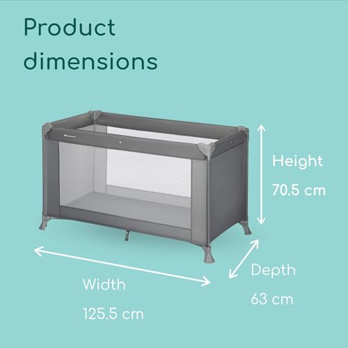 Bebeconfort Soft Dreams, Baby Travel Cot Bed, 0 - 3 Years (0 - 15 kg), Lightweight Baby Travel Bed, Wood Fibre & Foam Mattress (60 x 120 cm), Carrying Bag, Compact Umbrella Fold, Full Gray 2 Bebeconfort Soft Dreams, Baby Travel Cot Bed, 0 - 3 Years (0 - 15 kg), Lightweight Baby Travel Bed, Wood Fibre & Foam Mattress (60 x 120 cm), Carrying Bag, Compact Umbrella Fold, Full Gray - Image 2