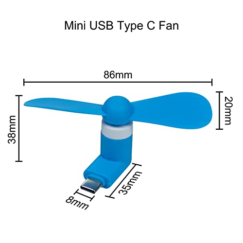 Type C Usb Mini Fan, 3 Pack Mini Usb Type C Fan Portable Type-C Cell Phone Fan Small Pocket Fan Travel Fans Plug In Mobile Phones Fast Cooling For Type C Usb C Port Android Smartphones (Green/Blue/Rosy Red) #TOP1