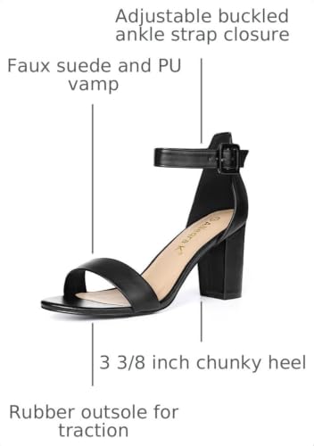 Image of Allegra K Women's Open Toe Chunky High Heel Buckle Ankle Strap Sandals