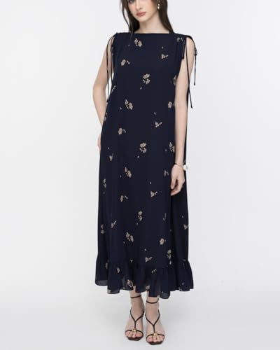 Sleeveless V-Neck Floral Flared Dress, a Timeless and Elegant Statement for Seasonal Gatherings 20254