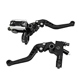 Palancas De Embrague De Freno Motocicleta De 7/8' Y 22 Mm Con Engranaje Ajustable De Aluminio CNC Universal Para Honda Yamaha KTM Kawasaki Suzuki Derbi Senda(Black)