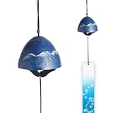 BaraRose 風鈴 南部鉄器 風鈴 鉄 BaraRose ウィンドチャイム 鋳鉄製 和風 復古 民宿用 屋外 ベランダ 庭 装飾 富士山/紅梅柄 デザイン 2 種 防水シール 3 枚付