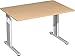 Produktbild Gera Möbel S-617102-BU/SI Schreibtisch Lissabon, 120 x 80 x 68-82 cm, buche/Silber