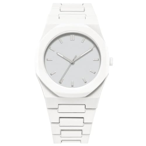 Image of Oculus Men's Aura Charcoal Minimalist Octagonal Dial Wrist Watch, All Aura Charcoal polycarbon Band, Analog Display 3 ATM Waterproof Watch for Boys (White)