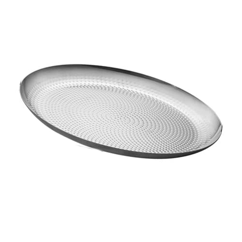 Round Plates Food Trays Stainless Steels Fruit Plate Feeding Serving Tableware for Outdoor Camping Hiking Enduring Dinner Plates