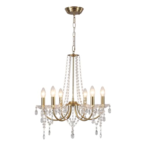 LXWNYY Lustre Cristal Chandelier Doré Lustre Salle à Manger Luminaires IntéRieur Convient Aux Salles à Manger, Salons, Couloirs Et Chambres à Coucher, L...