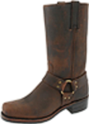 Frye Harness 12R Boots for Men with Oiled-Leather Upper, Siped Outsole with Stacked Leather Heel, and Nickel & Brass Hardware – 12” Shaft Height, Gaucho - 10 M
