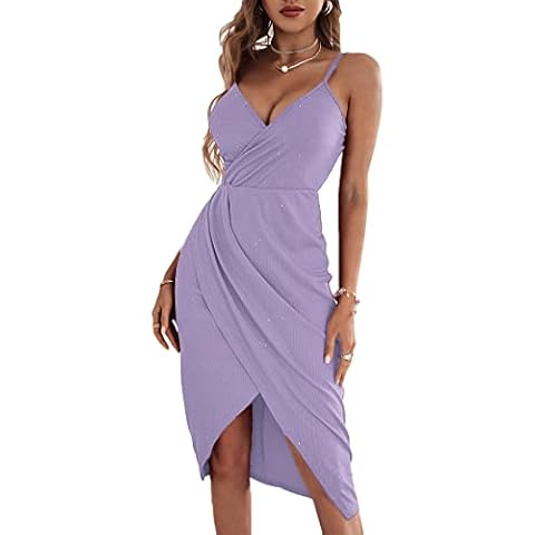 Beaufident Women Glitter Wedding Guest Dresses Spaghetti Straps Stretchy Evening Club Elegant Cocktail Graduation Dress Cover