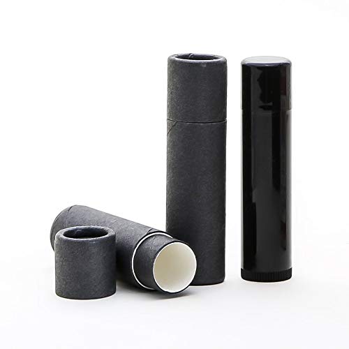 KJ's Krafts 6 mL Black Kraft Paperboard Lip Balm/Salve/Cosmetic/Lotion Tubes x100 Eco-friendly