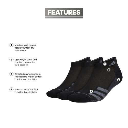 adidas Men's Superlite Stripe 3 Low Cut Socks (3-Pair)2