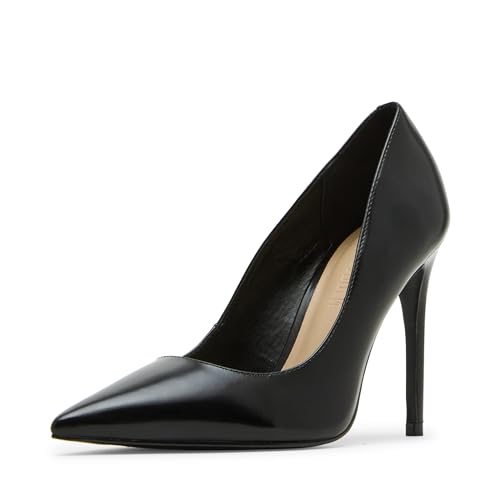 Steve Madden Women's Noir Pump, Black Leather, 8