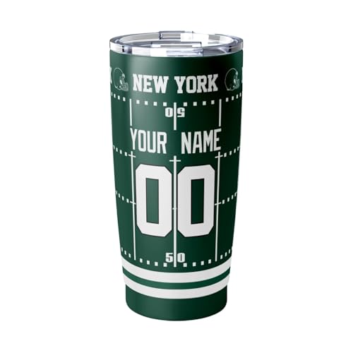 Image of ANTKING New York J Tumbler 20 oz Travel Coffee Cup for Men Women Boy Custom Name Number Gifts
