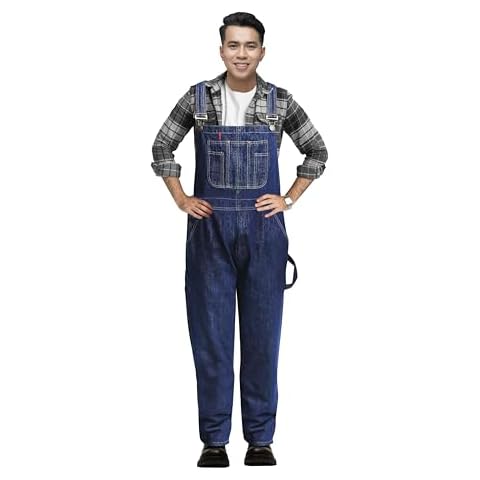 Great Bikers Gear Men's Denim Bib Overalls Cover