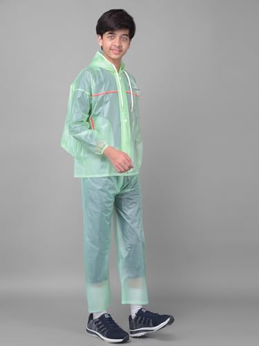 Image of Dollar Kids Waterproof PVC Raincoat Jacket & Pant Set | Zipper & Button Closure | Adjustable Hood & Pocket | Lightweight Full Body Rainwear Suit for Boys & Girls