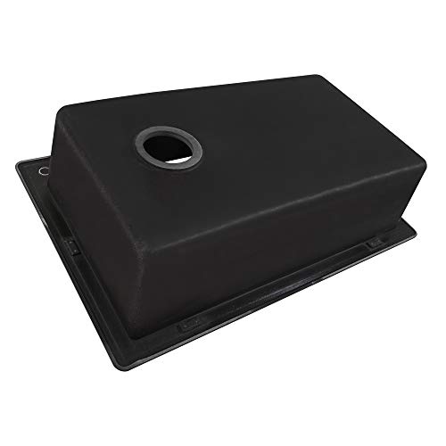 Ruvati RVG1033BK 33 X 22 Inch Drop-In Topmount Granite Composite Single Bowl Kitchen Sink Slope Bottom thumb #5