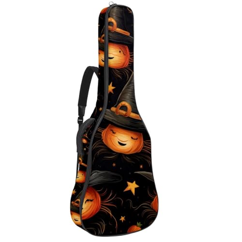 Housse guitare acoustique Halloween imperméable 2 poches et bandoulière réglable