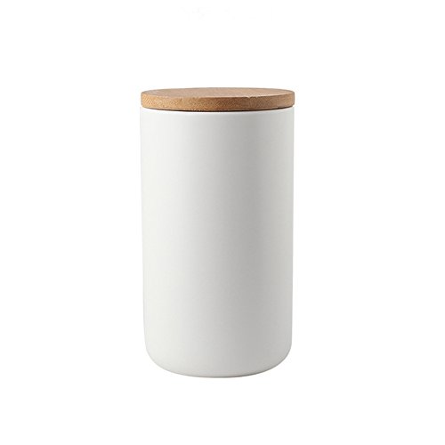 OnePine Vorratsdosen Keramik mit Bambusdeckel Vorratsdose Kaffeedose Teedose - 1000ml/34 oz Keramik Aufbewahrungsdosen für Tee Kaffee Bohne Zucker Gewürz Nüsse Korn Cover