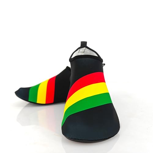 Image of Water Shoes for Women and Men Quick-Dry Swim Beach Shoes for Outdoor Surfing Yoga Exercise Jamaica Flag Caribbean Reggae Rasta