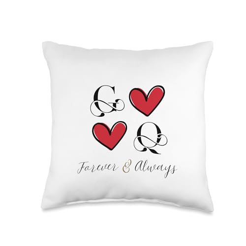 G & Q Couples Initials Throw Pillow