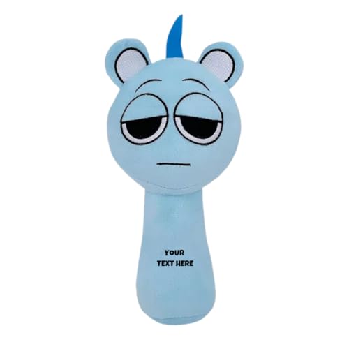 Image of Customized Text Blue Shy Sprunki Plush Toys