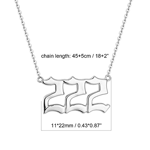 925 Sterling Silver Angel Number Necklace for Women, 000 111 222 333 444 555 666 777 888 999 Necklace Numerology Jewelry Gift3