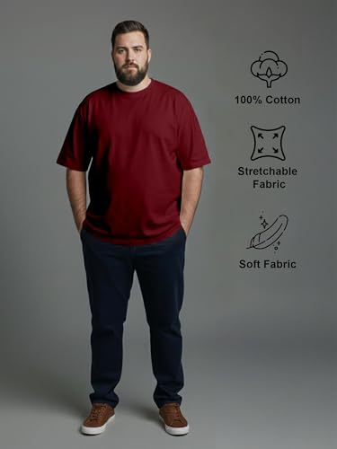 Image of XENOVAURBAN Mens Plus Size Cotton T-Shirt Combo | Combo Pack of 2 Unisex Fit Plus Size Printed Tshirts