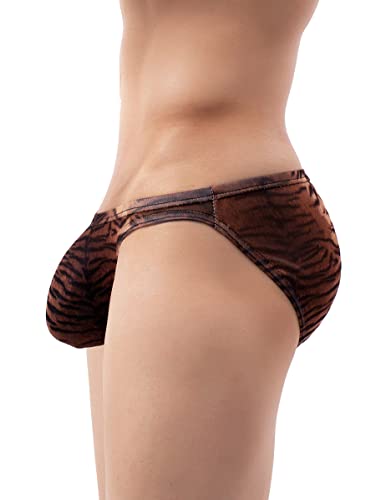 iKingsky Men's Tiger Stripes Briefs Sexy Pouch Bikini Underwear Bulge Under Panties for Men4