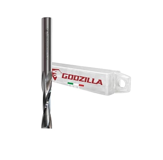 Fresa Elicoidale positiva Z2 HWM GodzillaBits Premium per scanalatura e rifilatura per elettrofresatrice e CNC - Made In Italy - Diametro 6 mm , Altezza di Taglio 22 mm , Attacco 6 mm (la più venduta)