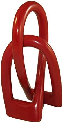 Authentic African Hand Carved Red Soapstone Eternity Knot (8 inches)