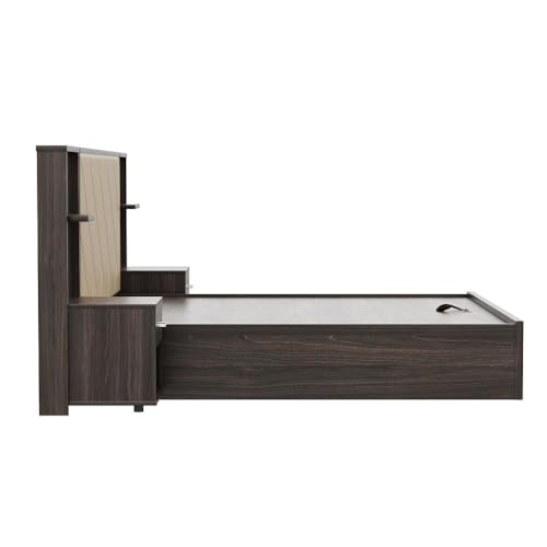 Image of Wakefit Bed | 3 Yr Warranty | King Size Bed, Hydraulic Storage,Beige Fabric Cushioned Upholstery Headboard,Density:680-750kg /m,Termite & Borer Resistant,Fits Mattresses Up to 8 inches(Noctis78x72-WM)