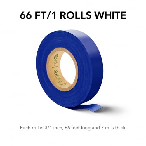 Image of Flame Retardant Blue Electrical Tape; 3 /4 Inch * 66 Feet; PVC Electric Tape for Under 600V Electric, Repair, Home Outdoor Indoor Wire Insulation, 5℉ to 221℉ (1, Blue)