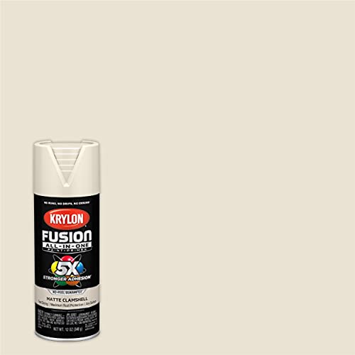 Rust-Oleum 1903830 Frosted Glass Spray Paint, 11 Oz, Frosted Glass & Krylon K02799007 Fusion All-In-One Spray Paint For Indoor/Outdoor Use, Matte Clamshell Off-White #TOP5