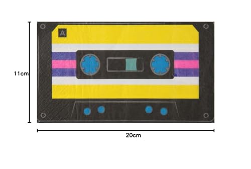 Santex 7281-99, Pack of 20 Napkins 90's Rectangular Cassette, white, 20 x 11 centimeters - Image 3