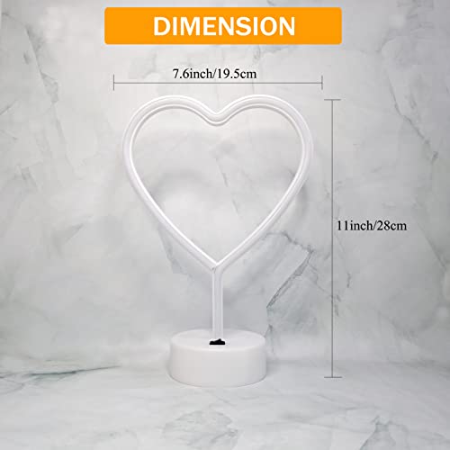 Image of Heart Lights Led Light Sign - Heart Shaped Neon Sign with Base (Blue)